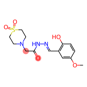 2-(1,1-dioxo-1lambda~6~,4-thiazinan-4-yl)-N'-[(E)-(2-hydroxy-5-methoxyphenyl)methylidene]acetohydrazide