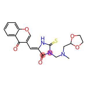 3-{[(1,3-dioxolan-2-ylmethyl)(methyl)amino]methyl}-5-[(4-oxo-4H-chromen-3-yl)methylene]-2-thioxotetrahydro-4H-imidazol-4-one