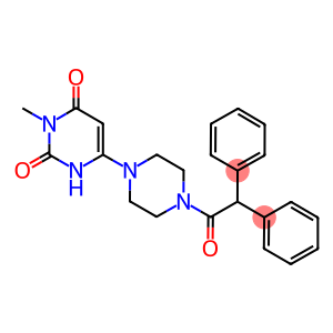 1-[2,6-DIOXO-1-METHYL-1,2,3,6-TETRAHYDROPYRIMIDIN-4-YL]-4-(2,2-DIPHENYL-1-OXOETHYL)PIPERAZINE