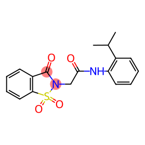 2-(1,1-dioxido-3-oxo-1,2-benzisothiazol-2(3H)-yl)-N-(2-isopropylphenyl)acetamide