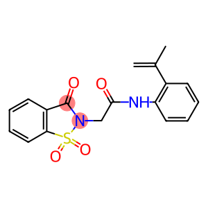 2-(1,1-dioxido-3-oxo-1,2-benzisothiazol-2(3H)-yl)-N-(2-isopropenylphenyl)acetamide