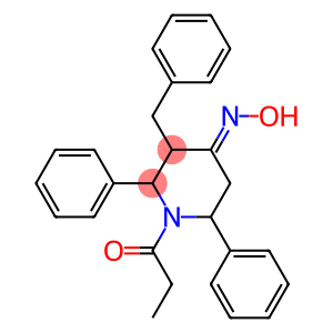 2,6-Diphenyl-3-benzyl-1-propionylpiperidin-4-one oxime