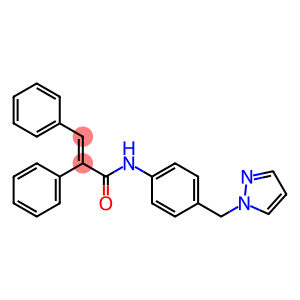 2,3-diphenyl-N-[4-(1H-pyrazol-1-ylmethyl)phenyl]acrylamide