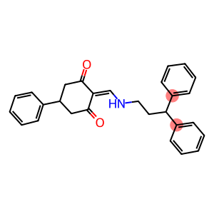 2-((3,3-DIPHENYLPROPYLAMINO)METHYLENE)-5-PHENYLCYCLOHEXANE-1,3-DIONE