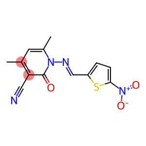 4,6-dimethyl-1-{[(E)-(5-nitro-2-thienyl)methylidene]amino}-2-oxo-1,2-dihydro-3-pyridinecarbonitrile