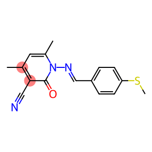 4,6-dimethyl-1-({(E)-[4-(methylsulfanyl)phenyl]methylidene}amino)-2-oxo-1,2-dihydro-3-pyridinecarbonitrile