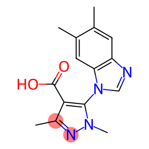 5-(5,6-dimethyl-1H-1,3-benzodiazol-1-yl)-1,3-dimethyl-1H-pyrazole-4-carboxylic acid