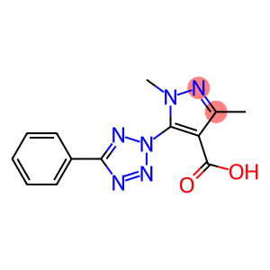 1,3-dimethyl-5-(5-phenyl-2H-1,2,3,4-tetrazol-2-yl)-1H-pyrazole-4-carboxylic acid