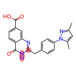 2-{[4-(3,5-dimethyl-1H-pyrazol-1-yl)phenyl]methyl}-4-oxo-3,4-dihydroquinazoline-7-carboxylic acid