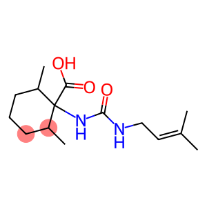 2,6-dimethyl-1-{[(3-methylbut-2-en-1-yl)carbamoyl]amino}cyclohexane-1-carboxylic acid