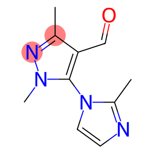 1,3-dimethyl-5-(2-methyl-1H-imidazol-1-yl)-1H-pyrazole-4-carbaldehyde