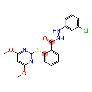 2-[(4,6-DIMETHOXYPYRIMIDIN-2-YL)THIO]BENZOIC ACID, 2-(3-CHLOROPHENYL)HYDRAZIDE