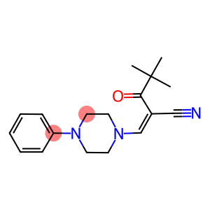 2-(2,2-DIMETHYLPROPANOYL)-3-(4-PHENYLPIPERAZINYL)PROP-2-ENENITRILE