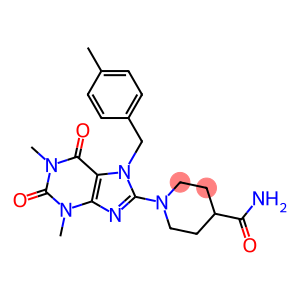 1-(1,3-DIMETHYL-7-(4-METHYLBENZYL)-2,6-DIOXO-2,3,6,7-TETRAHYDRO-1H-PURIN-8-YL)PIPERIDINE-4-CARBOXAMIDE