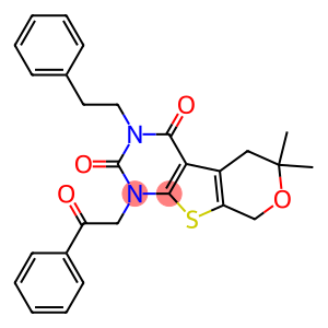 6,6-DIMETHYL-1-(2-OXO-2-PHENYLETHYL)-3-PHENETHYL-1,5,6,8-TETRAHYDRO-2H-PYRANO[4',3':4,5]THIENO[2,3-D]PYRIMIDINE-2,4(3H)-DIONE