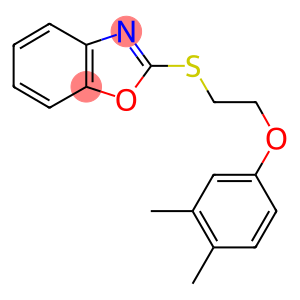 2-([2-(3,4-DIMETHYLPHENOXY)ETHYL]THIO)-1,3-BENZOXAZOLE