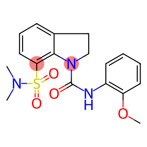 7-(DIMETHYLAMINOSULPHONYL)-2,3-DIHYDRO-1-[[N-(2-METHOXYPHENYL)AMINO]CARBONYL]-(1H)-INDOLE