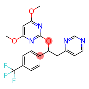 4,6-DIMETHOXY-2-[2-(PYRIMIDIN-4-YL)-1-[4-(TRIFLUOROMETHYL)PHENYL]ETHOXY]PYRIMIDINE
