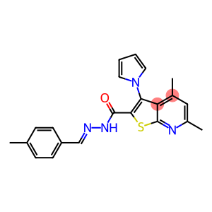 4,6-dimethyl-N'-[(E)-(4-methylphenyl)methylidene]-3-(1H-pyrrol-1-yl)thieno[2,3-b]pyridine-2-carbohydrazide