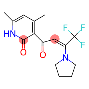 4,6-DIMETHYL-3-[(2Z)-4,4,4-TRIFLUORO-3-PYRROLIDIN-1-YLBUT-2-ENOYL]PYRIDIN-2(1H)-ONE