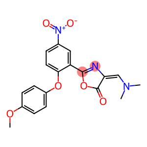 4-[(dimethylamino)methylidene]-2-[2-(4-methoxyphenoxy)-5-nitrophenyl]-4,5-dihydro-1,3-oxazol-5-one