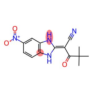 4,4-DIMETHYL-2-(5-NITRO(3-HYDROBENZIMIDAZOL-2-YLIDENE))-3-OXOPENTANENITRILE