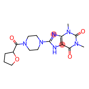 1,3-DIMETHYL-8-[4-(TETRAHYDROFURAN-2-YLCARBONYL)PIPERAZIN-1-YL]-3,7-DIHYDRO-1H-PURINE-2,6-DIONE