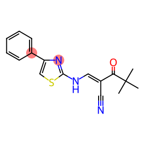 2-(2,2-DIMETHYLPROPANOYL)-3-((4-PHENYL(2,5-THIAZOLYL))AMINO)PROP-2-ENENITRILE