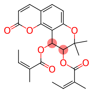 8,8-DIMETHYL-2-OXO-2,8,9,10-TETRAHYDROPYRANO(2,3-F)CHROMENE-9,10-DIYLBIS((Z)-2-METHYL-2-BUTENOATE)