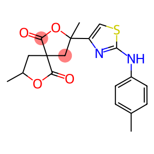 3,8-DIMETHYL-3-{2-[(4-METHYLPHENYL)AMINO]-1,3-THIAZOL-4-YL}-2,7-DIOXASPIRO[4.4]NONANE-1,6-DIONE