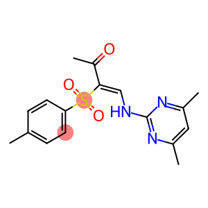 4-((4,6-DIMETHYLPYRIMIDIN-2-YL)AMINO)-3-((4-METHYLPHENYL)SULFONYL)BUT-3-EN-2-ONE