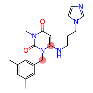 1-(3,5-DIMETHYL-BENZYL)-6-(3-IMIDAZOL-1-YL-PROPYLAMINO)-3-METHYL-1H-PYRIMIDINE-2,4-DIONE