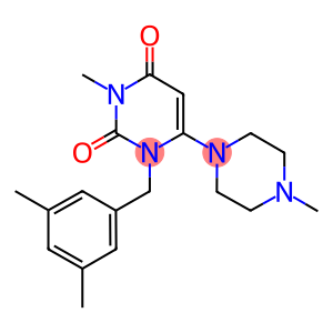 1-(3,5-DIMETHYL-BENZYL)-3-METHYL-6-(4-METHYL-PIPERAZIN-1-YL)-1H-PYRIMIDINE-2,4-DIONE