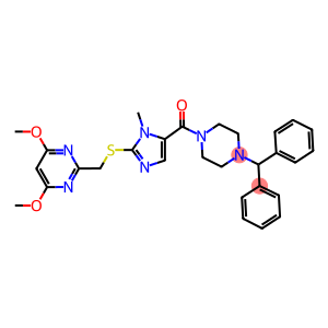 1-[[2-((4,6-DIMETHOXYPYRIMIDIN-2-YL)METHYLTHIO)-1-METHYLIMIDAZO-5-YL]CARBONYL]-4-(DIPHENYLMETHYL)PIPERAZINE