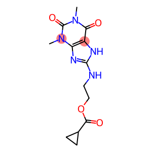 2-[(1,3-DIMETHYL-2,6-DIOXO-2,3,6,7-TETRAHYDRO-1H-PURIN-8-YL)AMINO]ETHYL CYCLOPROPANECARBOXYLATE