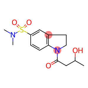 5-(DIMETHYLAMINOSULPHONYL)-2,3-DIHYDRO-1-(3-HYDROXYBUTANOYL)-(1H)-INDOLE