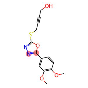 4-([5-(3,4-DIMETHOXYPHENYL)-1,3,4-OXADIAZOL-2-YL]THIO)BUT-2-YN-1-OL