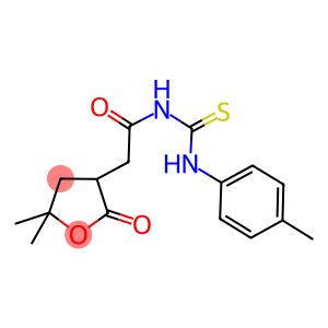 2-(5,5-DIMETHYL-2-OXOTETRAHYDROFURAN-3-YL)-N-{[(4-METHYLPHENYL)AMINO]CARBONOTHIOYL}ACETAMIDE