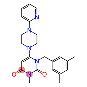 1-(3,5-DIMETHYL-BENZYL)-3-METHYL-6-(4-PYRIDIN-2-YL-PIPERAZIN-1-YL)-1H-PYRIMIDINE-2,4-DIONE