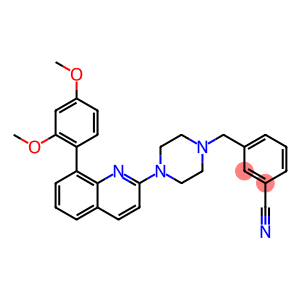 3-((4-[8-(2,4-DIMETHOXYPHENYL)QUINOLIN-2-YL]PIPERAZIN-1-YL)METHYL)BENZONITRILE