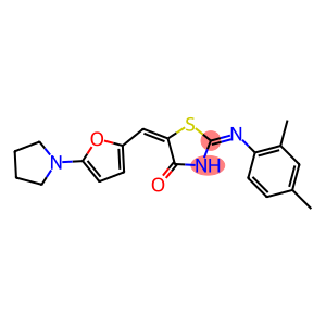 2-[(2,4-dimethylphenyl)imino]-5-{[5-(1-pyrrolidinyl)-2-furyl]methylene}-1,3-thiazolidin-4-one