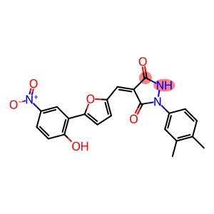 1-(3,4-dimethylphenyl)-4-[(5-{2-hydroxy-5-nitrophenyl}-2-furyl)methylene]-3,5-pyrazolidinedione