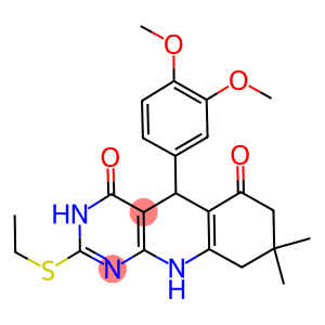 5-(3,4-dimethoxyphenyl)-2-(ethylsulfanyl)-8,8-dimethyl-5,8,9,10-tetrahydropyrimido[4,5-b]quinoline-4,6(3H,7H)-dione