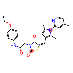 2-(5-{[2,5-dimethyl-1-(4-methyl-2-pyridinyl)-1H-pyrrol-3-yl]methylene}-2,4-dioxo-1,3-thiazolidin-3-yl)-N-(4-ethoxyphenyl)acetamide