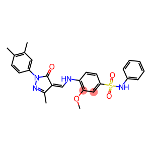 4-({[1-(3,4-dimethylphenyl)-3-methyl-5-oxo-1,5-dihydro-4H-pyrazol-4-ylidene]methyl}amino)-3-methoxy-N-phenylbenzenesulfonamide