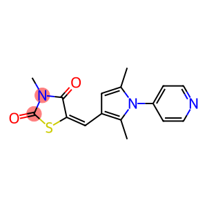 5-{[2,5-dimethyl-1-(4-pyridinyl)-1H-pyrrol-3-yl]methylene}-3-methyl-1,3-thiazolidine-2,4-dione