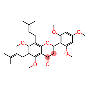 5,7-dimethoxy-6,8-bis(3-methyl-2-butenyl)-2-(2,4,6-trimethoxyphenyl)-2,3-dihydro-4H-chromen-4-one