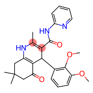 4-(2,3-dimethoxyphenyl)-2,7,7-trimethyl-5-oxo-N-pyridin-2-yl-1,4,5,6,7,8-hexahydroquinoline-3-carboxamide