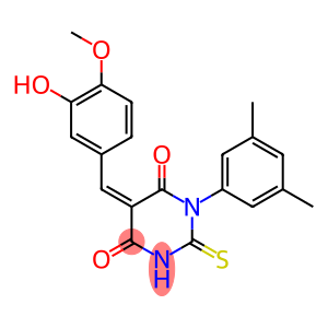 1-(3,5-dimethylphenyl)-5-(3-hydroxy-4-methoxybenzylidene)-2-thioxodihydro-4,6(1H,5H)-pyrimidinedione