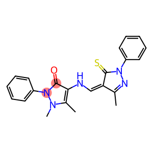 1,5-dimethyl-4-{[(3-methyl-1-phenyl-5-thioxo-1,5-dihydro-4H-pyrazol-4-ylidene)methyl]amino}-2-phenyl-1,2-dihydro-3H-pyrazol-3-one